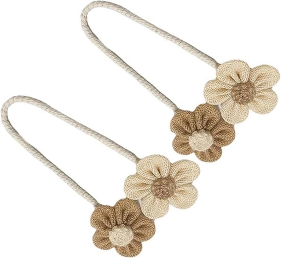 Set di Corda per Tende Decorative - 2 pezzi - Regolabili Sostegni per Tende Boho - Manuali - Senza Forare - Per Abitazione, Ufficio, Hotel