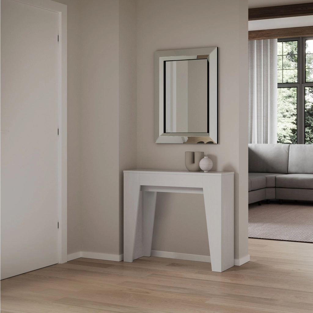 Consolle allungabile 90x25/181 cm Narro Bianco Frassino