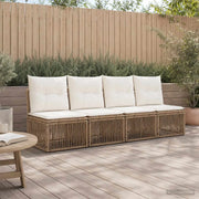 Divano a 4 posti 4 pcs 4-Numero di posti Beige polyrattan 42026721