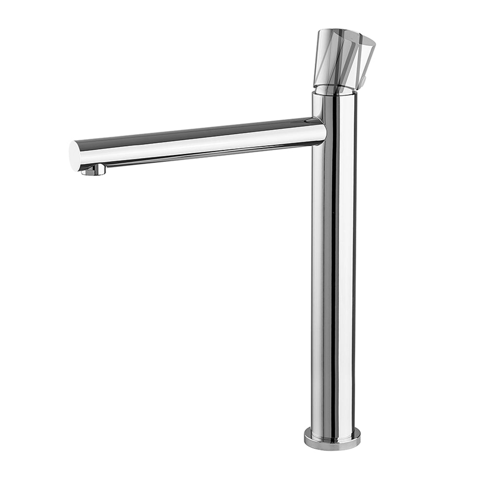 Set miscelatori lavabo alto e bidet cromo senza leva in acciaio inox Gemini