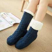 Pantaloni antiscivolo per donne, pantoffoli spessi e morbidi per donne e ragazze, regalo ideale per lei, colore blu scuro