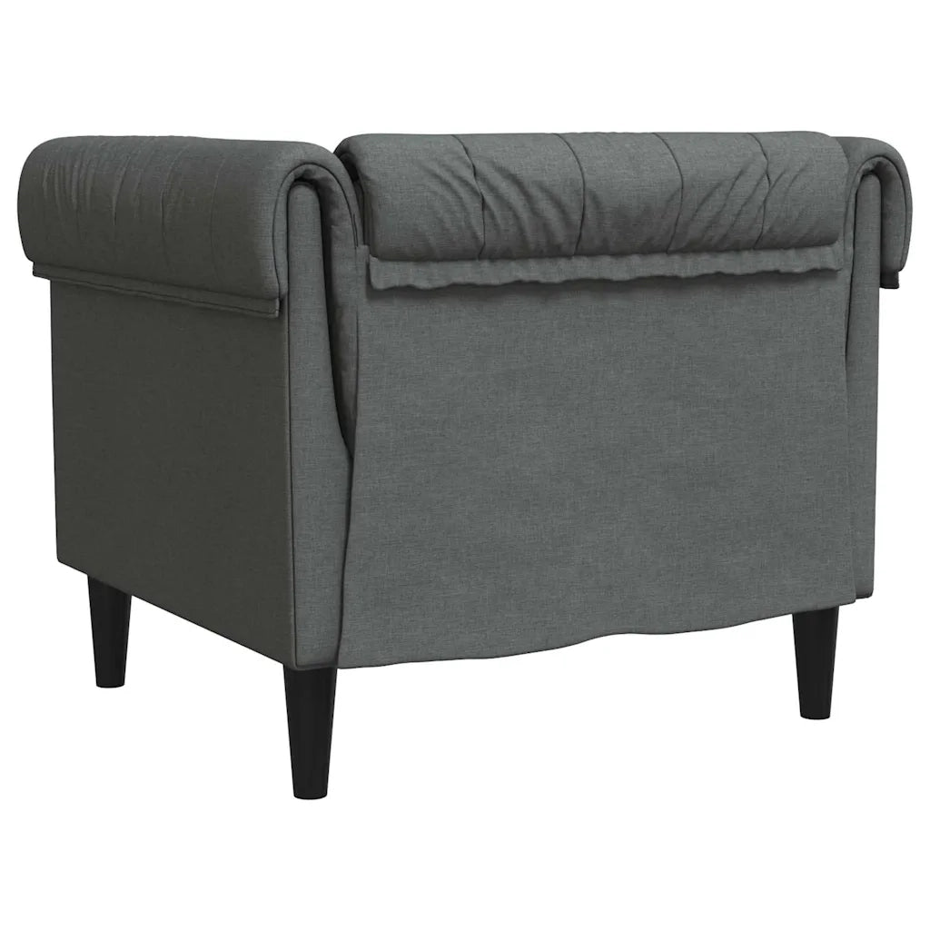vidaXL Poltrona Chesterfield Grigio scuro 78.5 x 74.5 x 74.5 cm