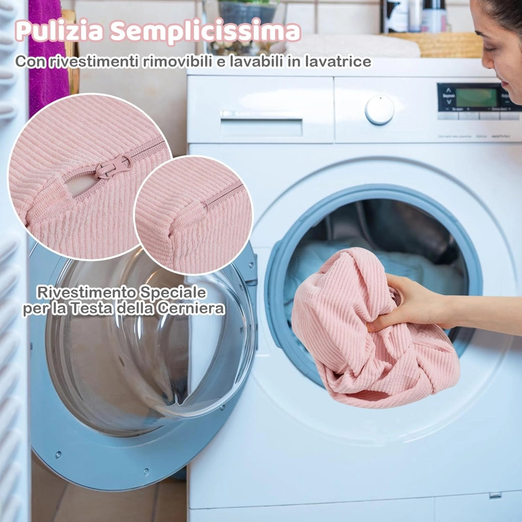 Blocchi da Arrampicata in Schiuma per Bambini, con Piscina di Palline, Set di 5 Pezzi per Arrampicata e Strisciamento, Set da Gioco da Interno per Bambini 3 Anni+ (Rosa,Velluto a coste)