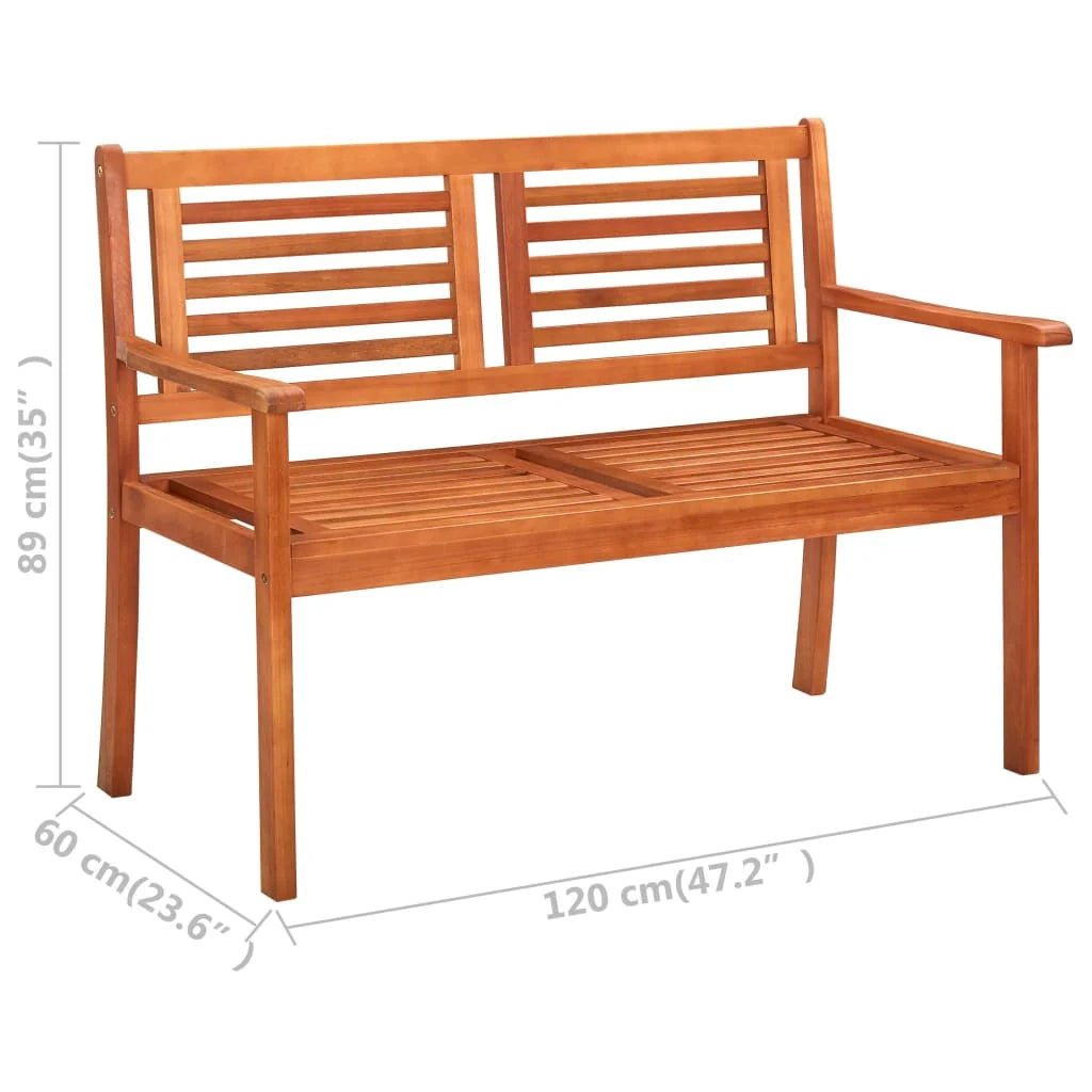 Panca da giardino mobili da esterno per patio 2 posti 120 x 60 x 89 cm legno massello di eucalipto 02_0011279