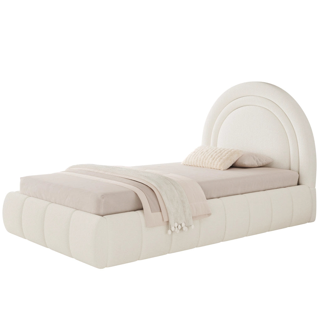 Letto imbottito per bambini 90x200 cm con contenitore e rete a doghe