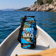 Senine, Borsa Impermeabile Capacità 10 lt, blu Mimetica