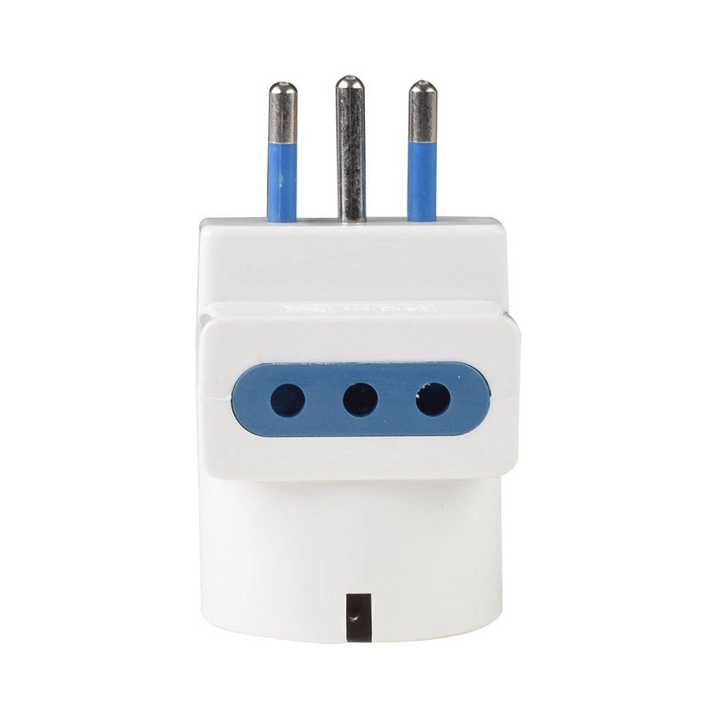 Adattatore Tripla Spina Elettrica 2P+T 10A con 2 Presa 10A 2P+T e 1 Presa Ita 10A / Schuko 16A 250V Max 1500W Bianco