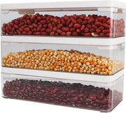 3 confezioni di scatole di conservazione rettangolari in plastica per spaghetti da 2L con coperchi per cucina riutilizzabili per cereali, cornflakes e pasta