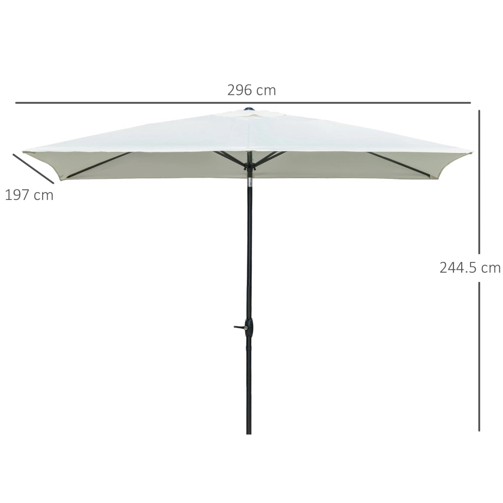 Ombrellone da Giardino 2x3 m Palo Ø38 mm in Alluminio e Poliestere Beige