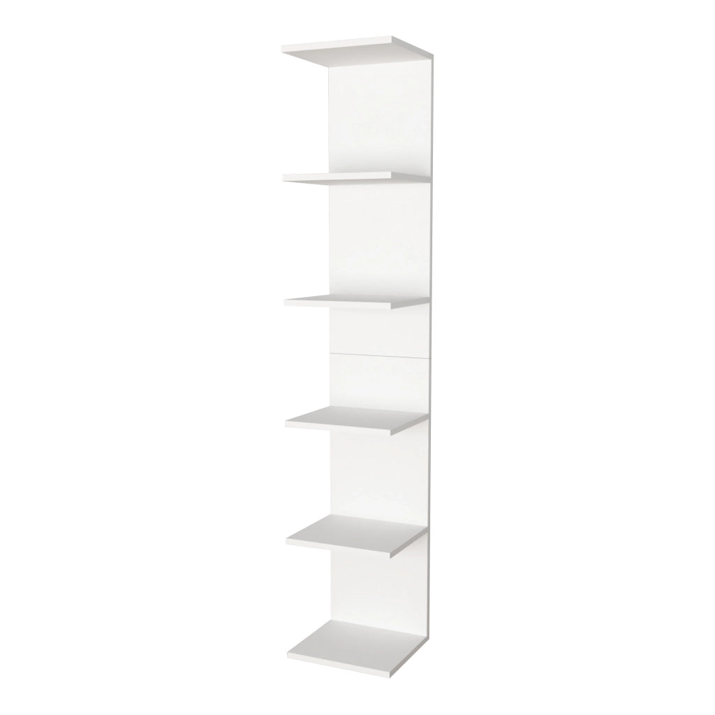 Mensola da Parete Surahammar Libreria Scaffale a Muro con 6 Ripiani - Bianco [en.casa]