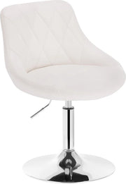 Sedia da lavoro, scrivania, tavolo da lavoro con schienale in pelle sintetica e metallo, regolabile in altezza, girevole, seduta 42-58 cm, alta, bianca, BH241ws-1