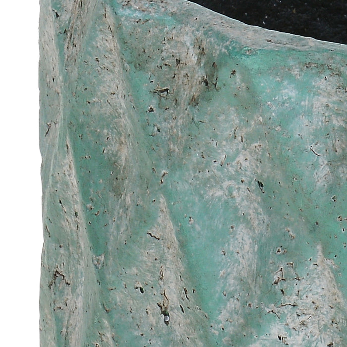 Vaso Cachepot in Ceramica con Trama a Rombi Larghezza 36 cm