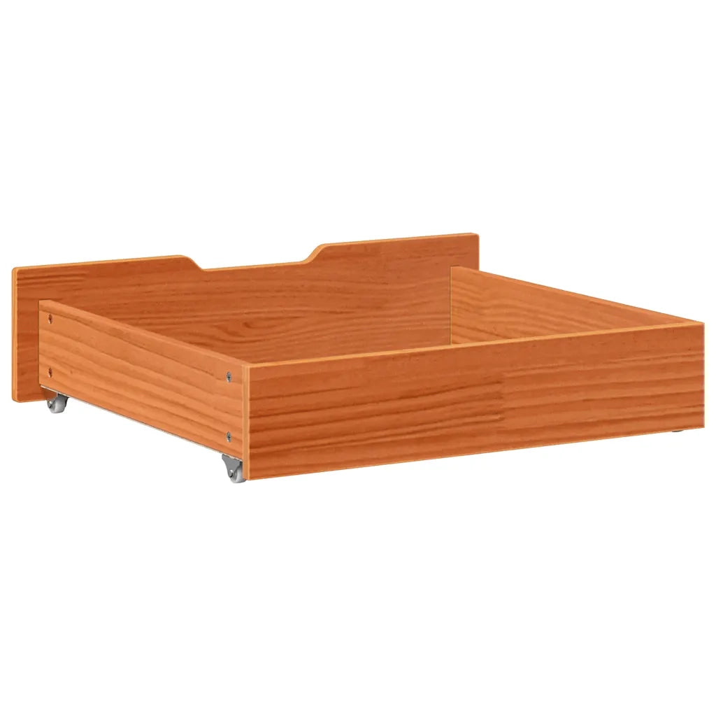 vidaXL Cassettoni per Letto 2pz Marrone Cera 65x55x17 cm Legno di Pino