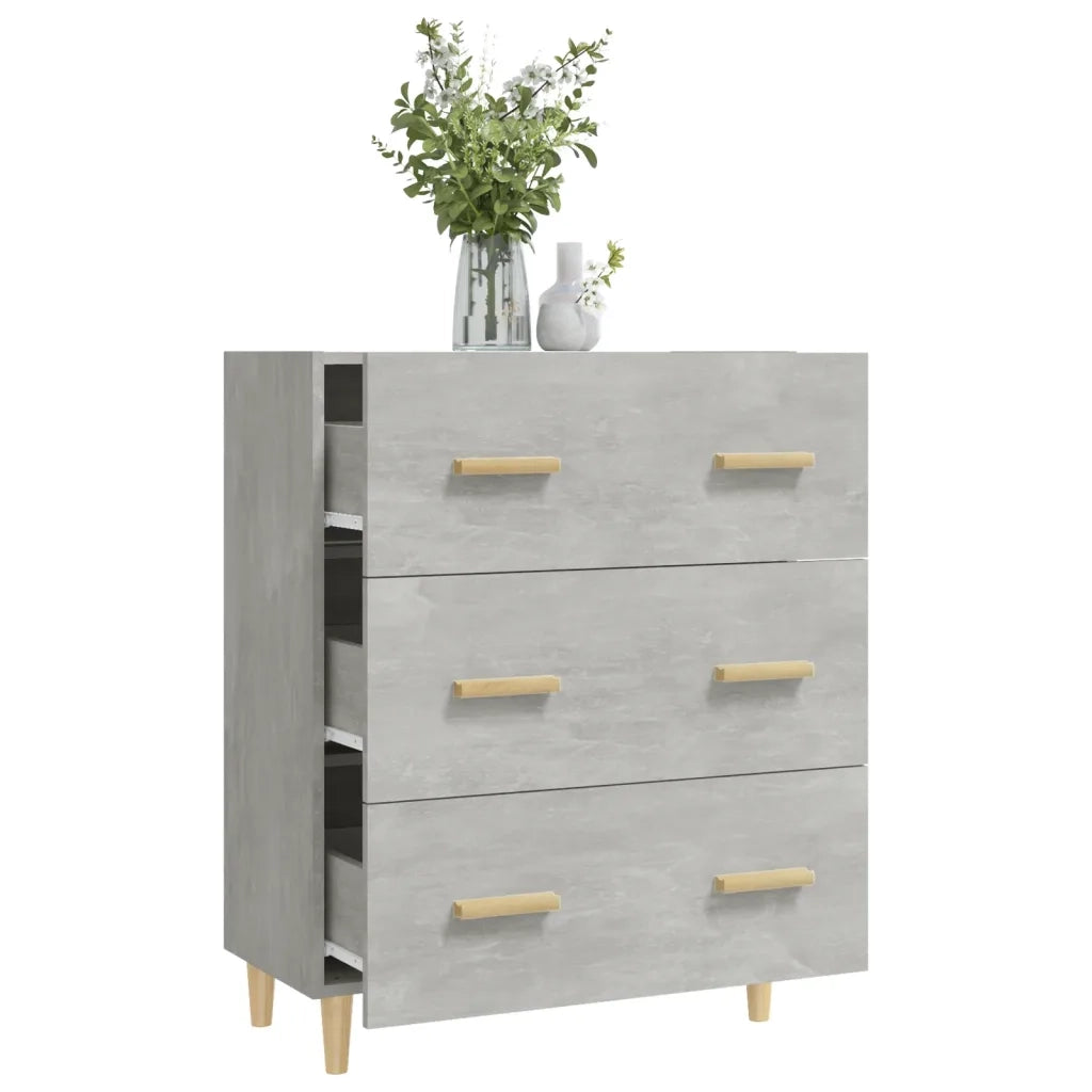 Credenza | Madia | Buffet da pranzo | Armadio da pranzo Grigio Cemento 70x34x90 cm in Legno Multistrato
