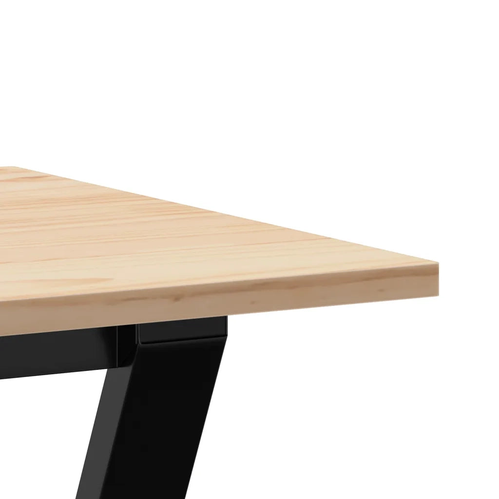Tavolo da Pranzo Telaio a Y 100x50x75 cm Legno Pino e Acciaio