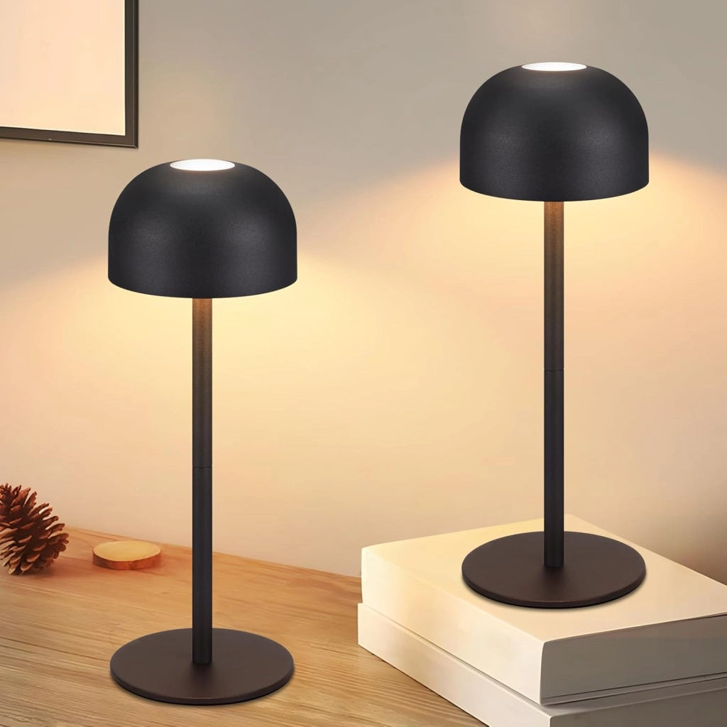 ZMH Lampada da tavolo LED set 2 pezzi nera wireless dimmerabile 3 temperature per camera letto soggiorno