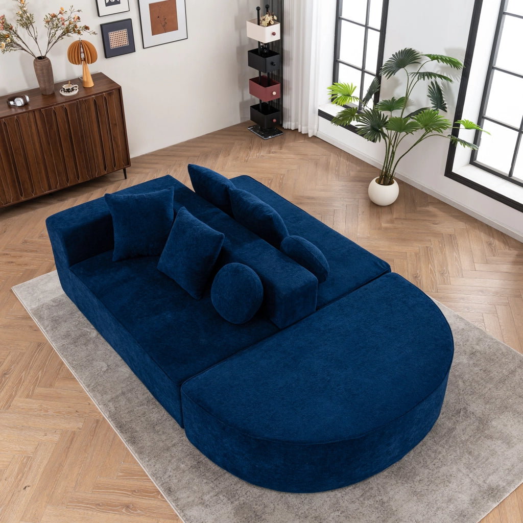 Divano Modulare in Tessuto Chenille ¨C MINIMAL ¨C Morbido, Senza Montaggio
