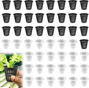 Coltivazione acquatica - set di 50 contenitori per hydrocultura in plastica - netpotten per piante da balcone e giardino.