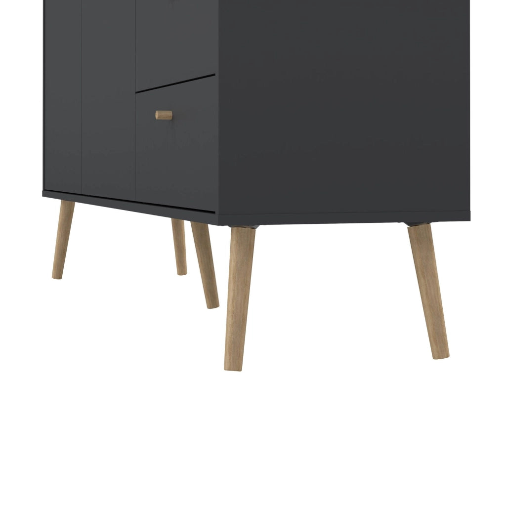 Credenza Erina, Buffet da soggiorno, Madia da salotto, Dispensa da cucina, 147x39 h82 cm, Grigio