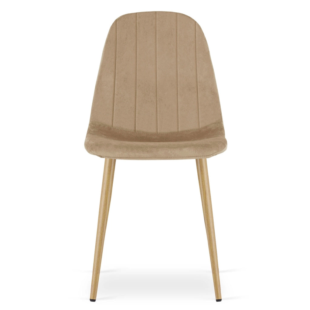 Set di 2 sedie Padva in velluto marrone e gambe effetto rovere