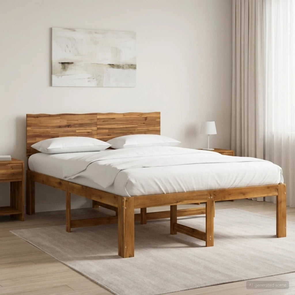 Letto matrimoniale con testiera ROSTOCK Naturale 150 x 200 cm 3405450