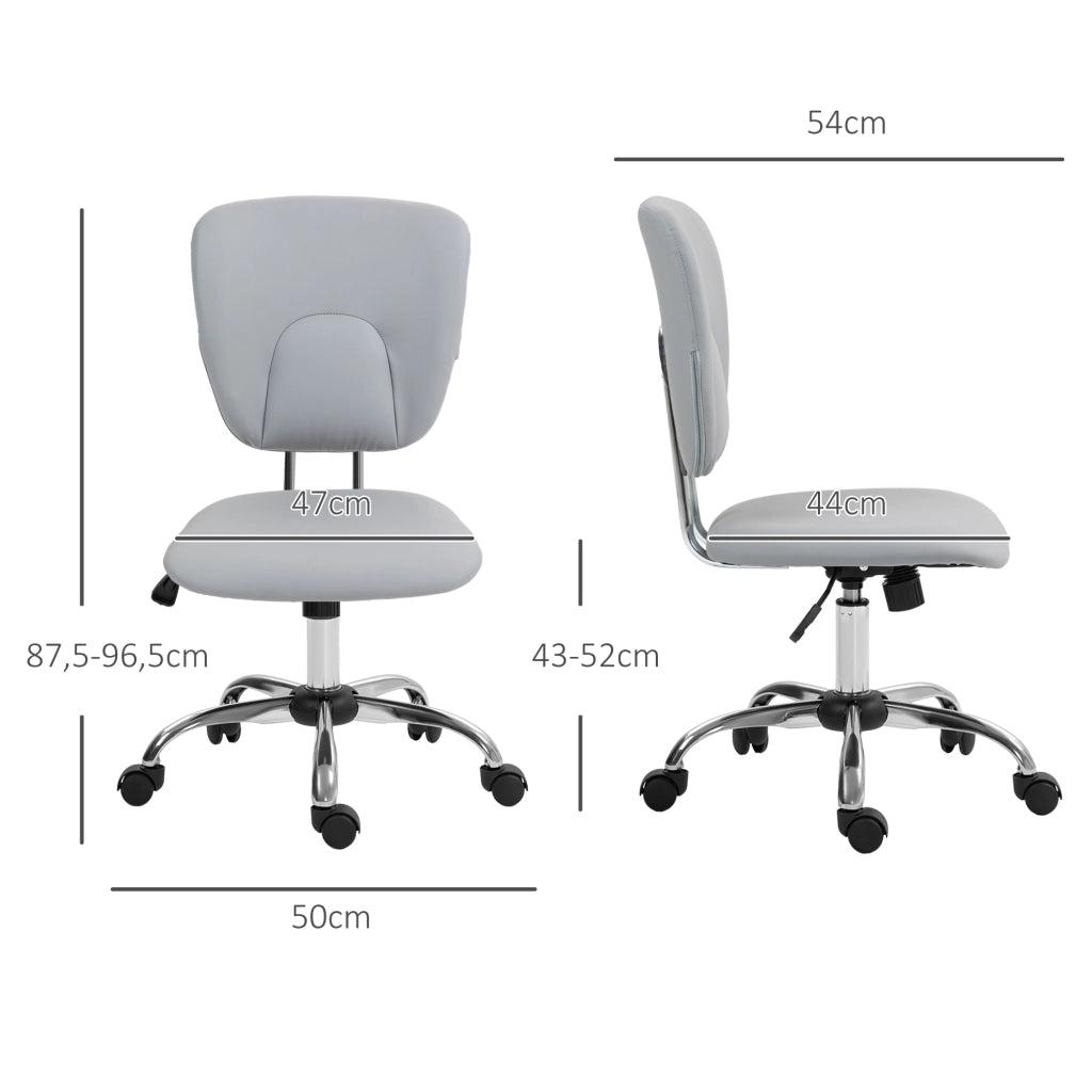 Sedia da Ufficio Girevole Regolabile in Altezza ¨C zephmum ¨C Grigio 50x54x87,5-96,5 cm
