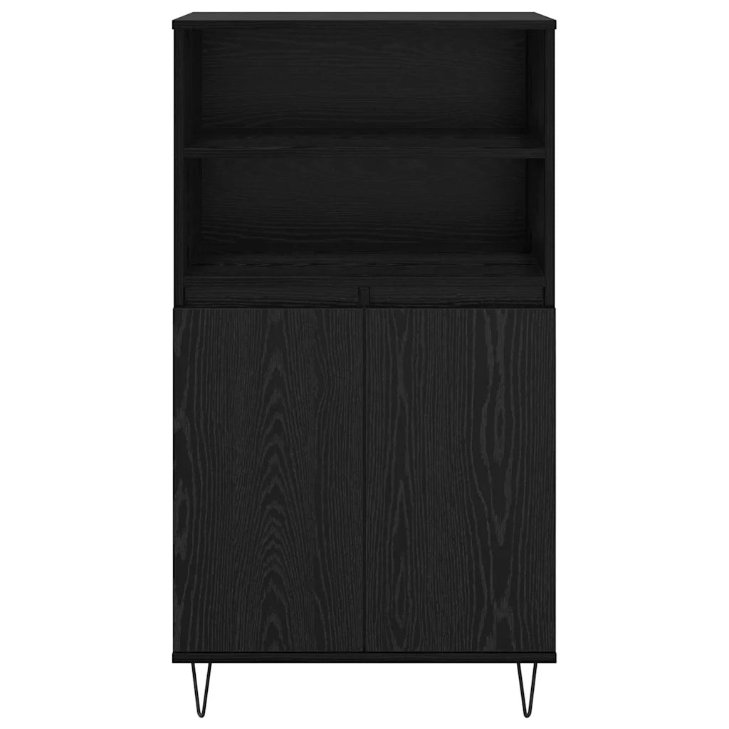 Credenza-Buffet-Armadio da cucina Nero 60 x 36 x 110 cm Legno multistrato 483662