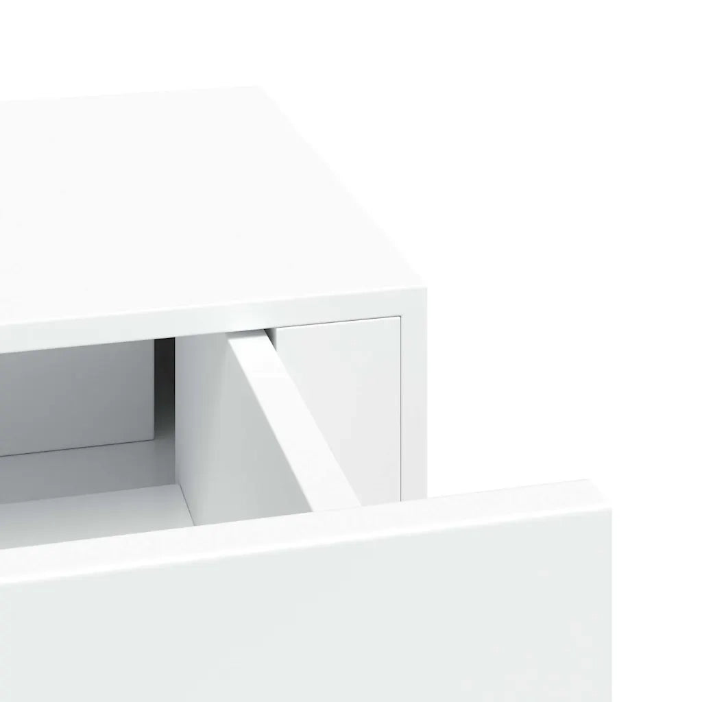 2 pz Scaffali con Cassetti da Parete | Mensola sospesa Bianchi 60x23,5x10 cm MDF