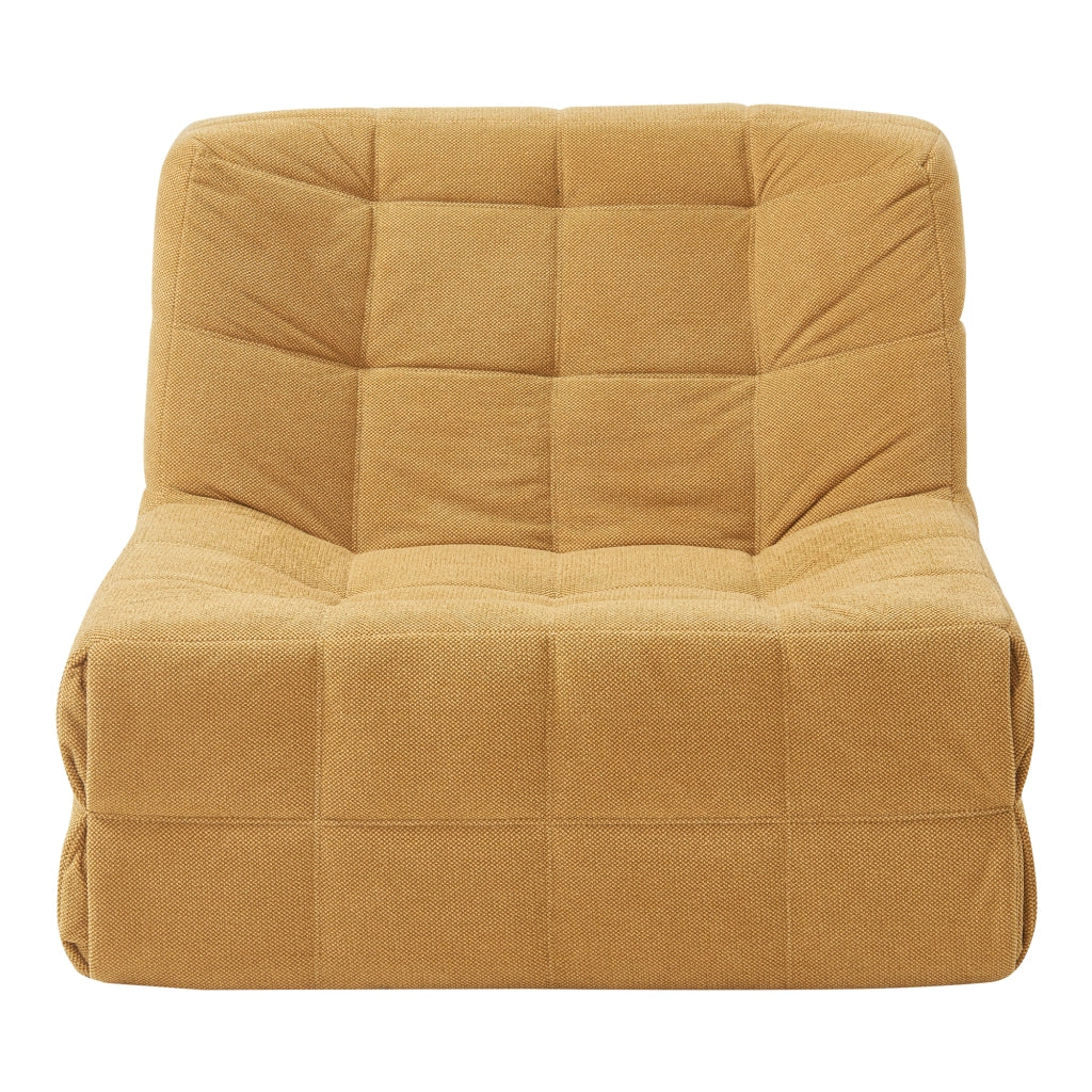 Poltrona Bassa Imbottita Koskyvn Senza Braccioli 75 x 90 x 100 cm - Giallo [en.casa]