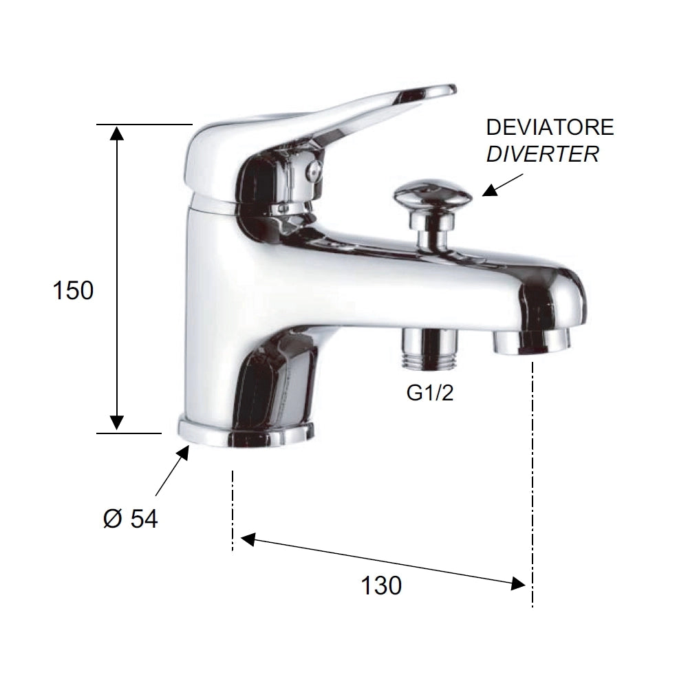 Rubinetto lavabo/vasca remer - serie kiss