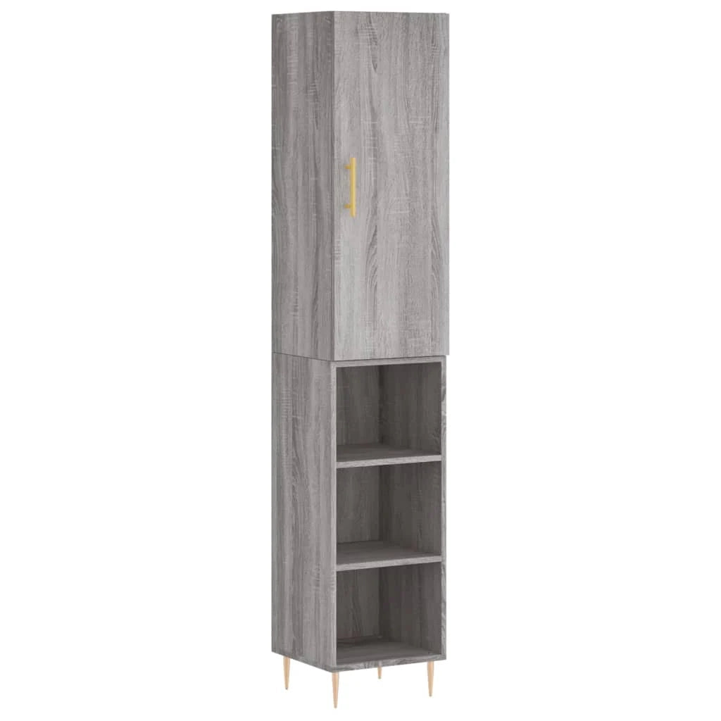 Buffet credenza cassettiera armadio mobile contenitore organizer cucina soggiorno salotto rovere Sonoma alto 34,5 x 34 x 180 cm legno ingegnerizzato grigio 02_0035301