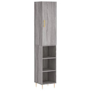 Buffet credenza cassettiera armadio mobile contenitore organizer cucina soggiorno salotto rovere Sonoma alto 34,5 x 34 x 180 cm legno ingegnerizzato grigio 02_0035301