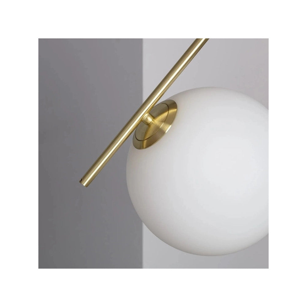 Trade Shop - Lampadario A Sospensione Attacco E27 Oro Con Sfera In Vetro Moderno Minimal 32828 -
