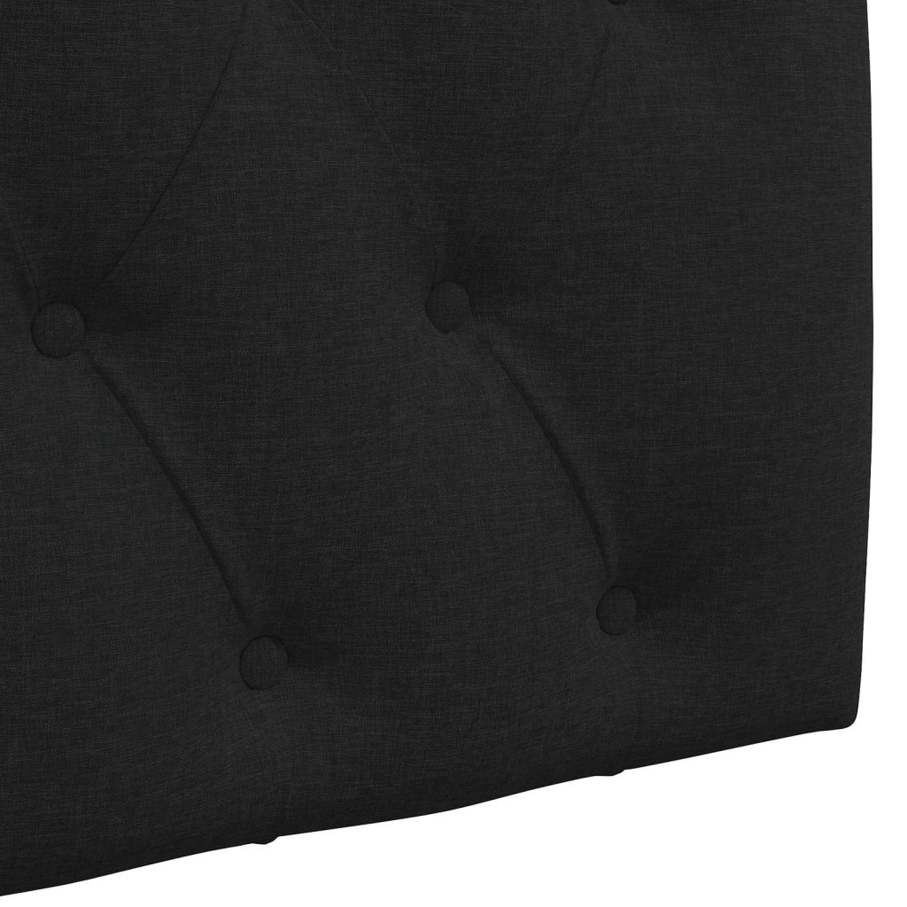 Testiera sospesa Con luce LED Nero Tessuto