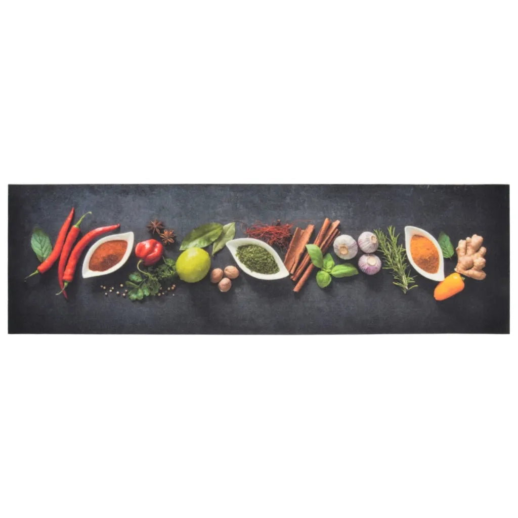 Tappeto da Cucina Lavabile-Tappetino da Cucina Spezie 45x150 cm Velluto 470236