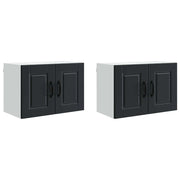 Pensile da cucina | Armadietto a muro PORTO 2 pz Nero 60 x 31 x 40 cm
