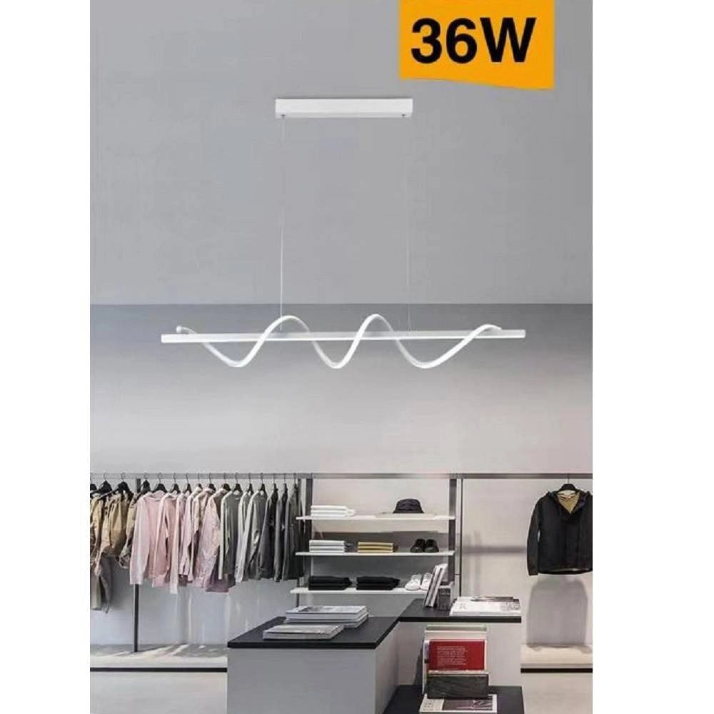 Trade Shop - Lampadario Led Sospensione 36w Moderna Twist Bianco Luce 6500k 3000k 4000k B65-b -
