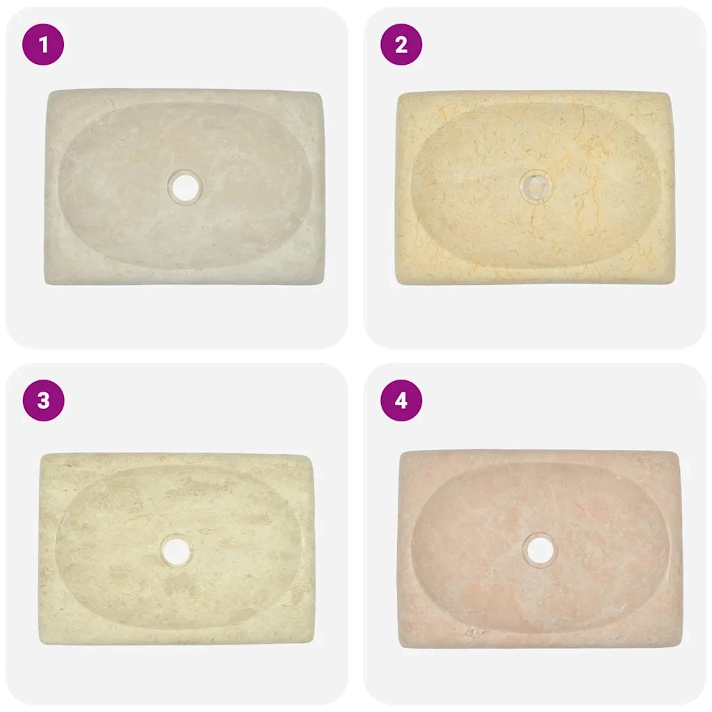 Lavandino Crema 50x35x10 cm in Marmo 149165