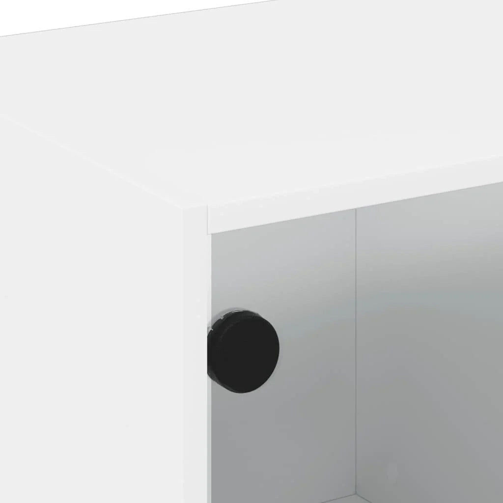 Mobile TV multimediale scaffale TV credenza mobile TV per sala da pranzo soggiorno camera da letto con ante in vetro 68 x 37 x 42 cm bianco 02_0026911