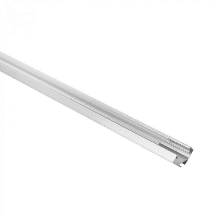 Profilo LED angolare R03 anodizzato, diffusore trasparente 3m
