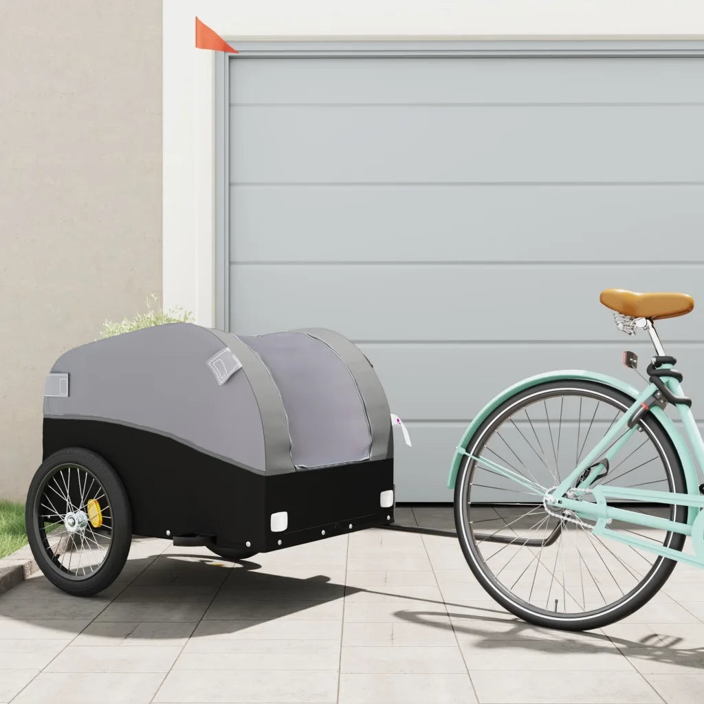 Rimorchio da Bici Nero e Grigio 45 kg in Ferro CFW9543251