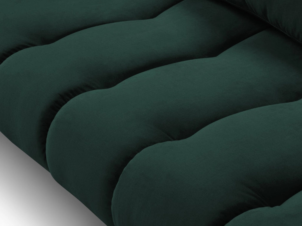 Cosmopolitan Design - Divano angolare destro "Hastings" 5 posti in velluto verde bottiglia 
