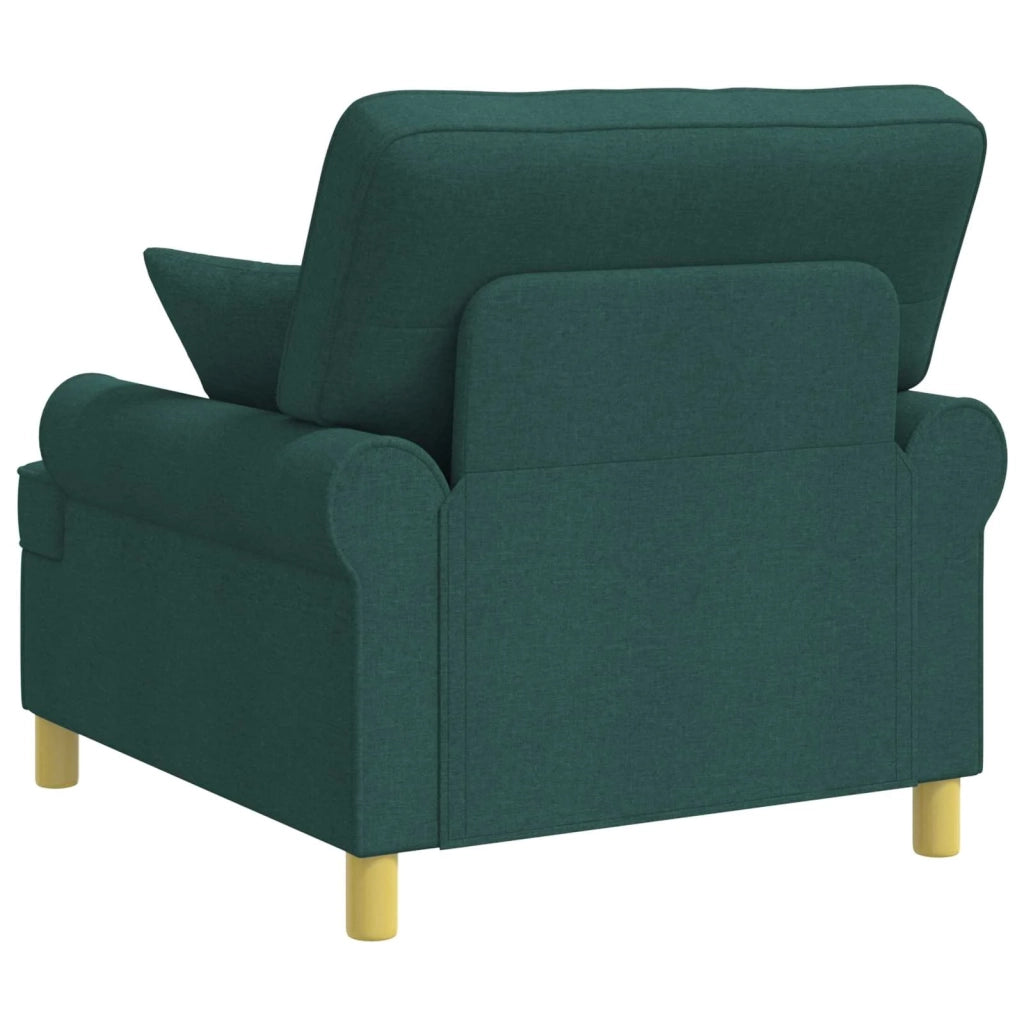 Poltrona XL con Cuscini Verde Scuro Tessuto 42043488