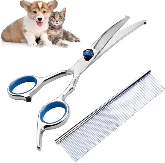 Scaletta professionale a forma di luna per cani e gatti - Scaletta in acciaio inox per peli