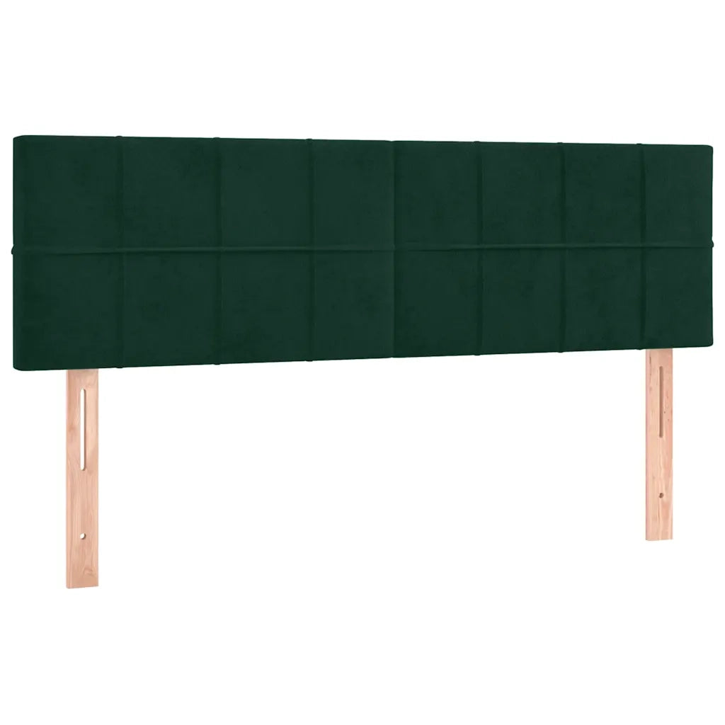 Letto a Molle con Materasso e LED Verde Scuro 140x190cm Velluto