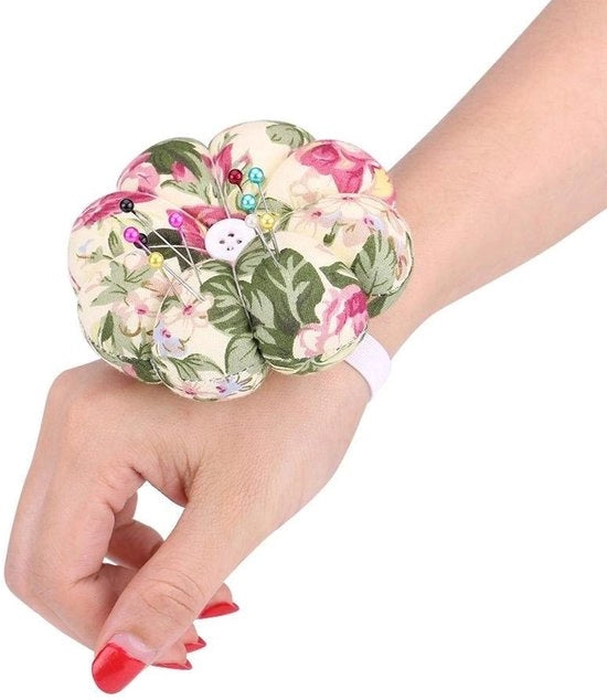 Cuscino a biglie doppio uso - Stile zucchina - Cinture regolabili - Portatile - Materiale tessile - Diametro 10 cm - Pincushion