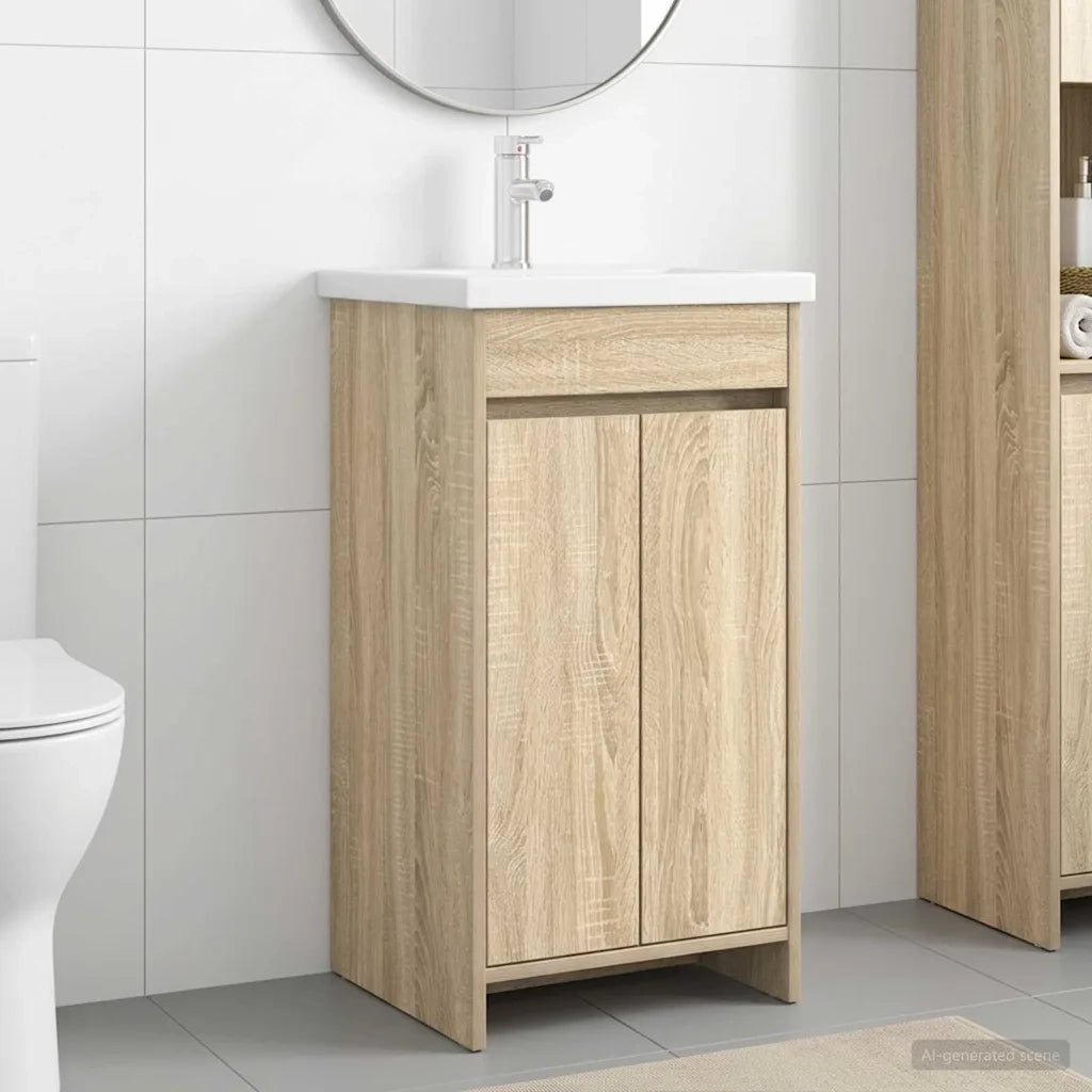 Mobile da bagno con lavabo Rovere Sonoma 42 x 40 x 84,5 cm 890770