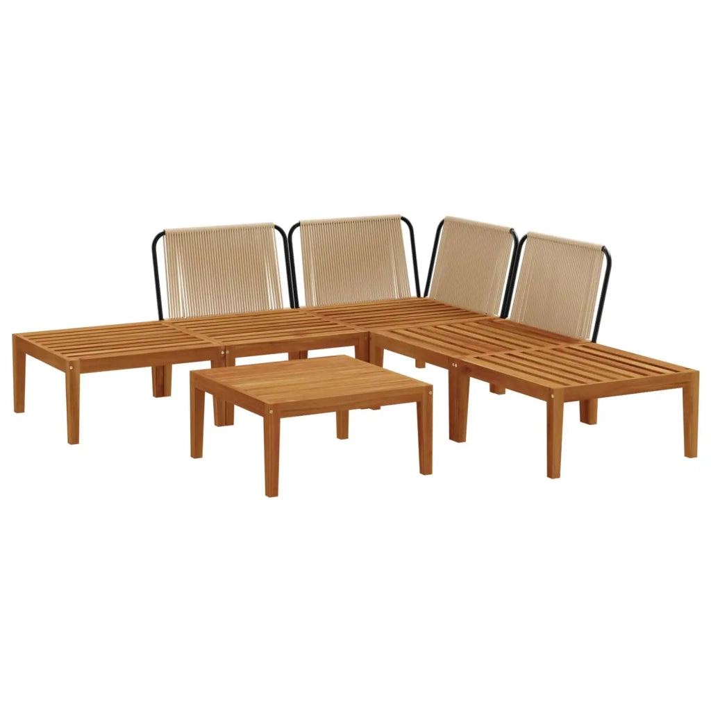 6 pcs Legno massiccio di acacia e corda Naturale 3407762