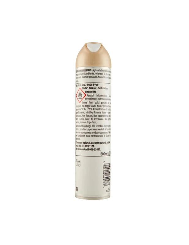 GLADE DEODORANTE AMBIENTALE IN MORBIDO COTONE 300ML - 12PZ