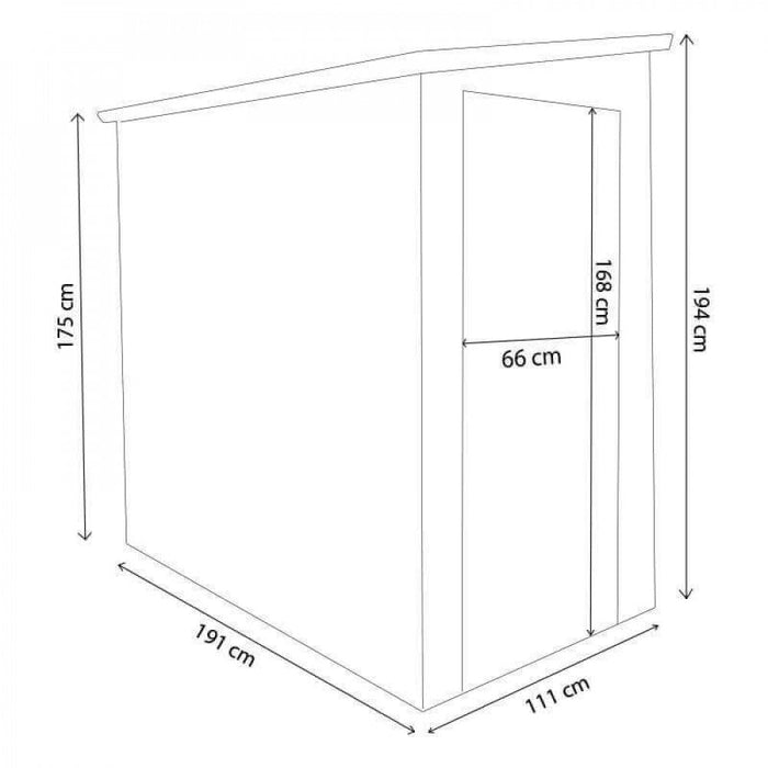 Casetta Box da Giardino Hause 111x191x194 h cm in Plastica Grigio chiaro